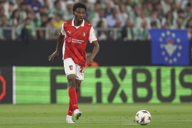 ESP: Real Betis-SC Braga. UEFA Europa League. Quarter-Finals, second Leg. Jean-Baptiste Gorby of SC Braga during the UEFA Europa League match, Quarter-Finals, second leg between Real Betis and SC Braga. Olimpico de la Cartuja Stadium on April 17, 2026 in Sevilla, Spain. kpng Copyright: xAntonioxPozox xPRESSINPHOTOx AP_260417_BET_BRA_2526_083