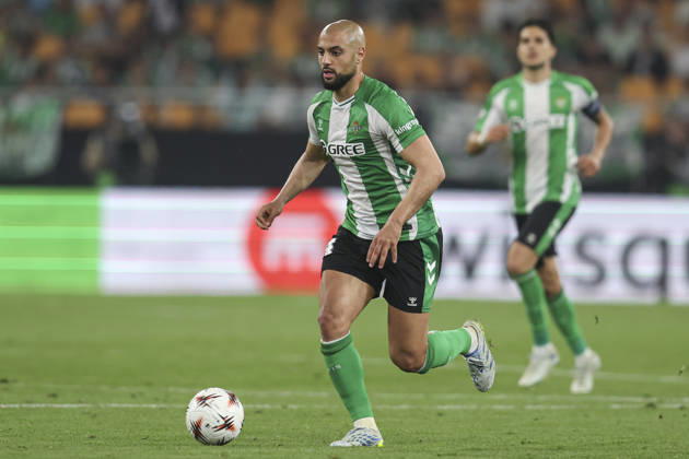 ESP: Real Betis-SC Braga. UEFA Europa League. Quarter-Finals, second Leg. Sofyan Amrabat of Real Betis during the UEFA Europa League match, Quarter-Finals, second leg between Real Betis and SC Braga. Olimpico de la Cartuja Stadium on April 17, 2026 in Sevilla, Spain. kpng Copyright: xAntonioxPozox xPRESSINPHOTOx AP_260417_BET_BRA_2526_175