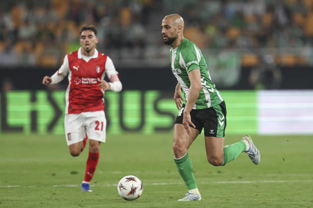 ESP: Real Betis-SC Braga. UEFA Europa League. Quarter-Finals, second Leg. Sofyan Amrabat of Real Betis during the UEFA Europa League match, Quarter-Finals, second leg between Real Betis and SC Braga. Olimpico de la Cartuja Stadium on April 17, 2026 in Sevilla, Spain. kpng Copyright: xAntonioxPozox xPRESSINPHOTOx AP_260417_BET_BRA_2526_176