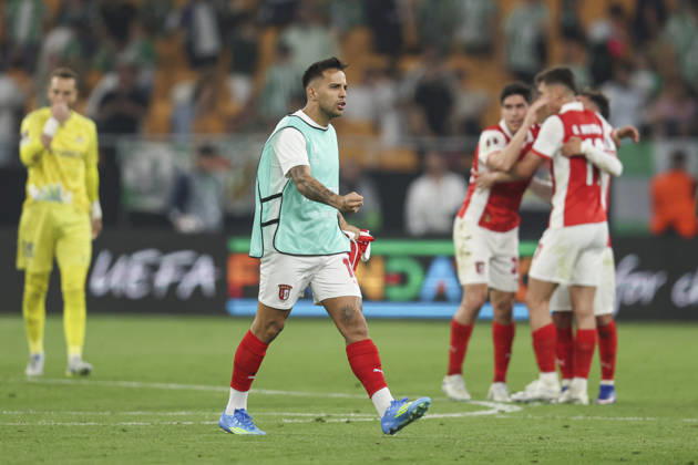 ESP: Real Betis-SC Braga. UEFA Europa League. Quarter-Finals, second Leg. Rodrigo Zalazar of SC Braga during the UEFA Europa League match, Quarter-Finals, second leg between Real Betis and SC Braga. Olimpico de la Cartuja Stadium on April 17, 2026 in Sevilla, Spain. kpng Copyright: xAntonioxPozox xPRESSINPHOTOx AP_260417_BET_BRA_2526_197