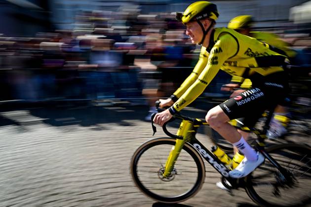 American Matteo Jorgenson of Team Visma-Lease a Bike pictured at the start of the men elite Amstel Gold Race one day cycling race, 257,4 km from Maastricht to Valkenburg, The Netherlands, Sunday 19 April 2026. DIRKxWAEM x171308073x