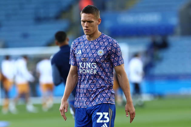 Leicester City v Hull City, EFL Sky Bet Championship Leicester City defender Jannik Vestergaard (23) warms up before the EFL Sky Bet Championship match between Leicester City and Hull City at the King Power Stadium, Leicester, UK on 21 April 2026. Leicester King Power Stadium Leicestershire UK Editorial use only DataCo restrictions apply See www.football-dataco.com , Copyright: xJohnxMallettx PSI-24111-0014