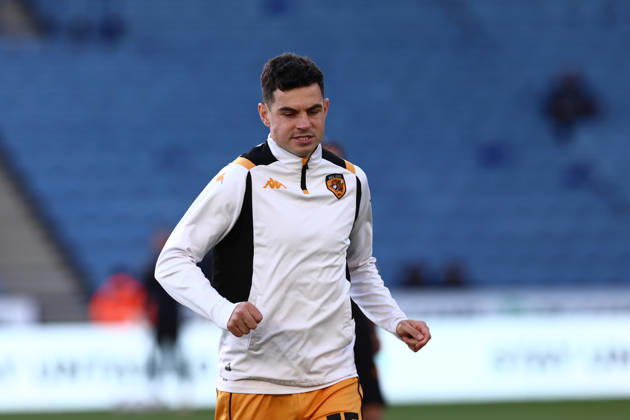 Leicester City v Hull City, EFL Sky Bet Championship Hull City defender John Egan (15) warms up before the EFL Sky Bet Championship match between Leicester City and Hull City at the King Power Stadium, Leicester, UK on 21 April 2026. Leicester King Power Stadium Leicestershire UK Editorial use only DataCo restrictions apply See www.football-dataco.com , Copyright: xJohnxMallettx PSI-24111-0018
