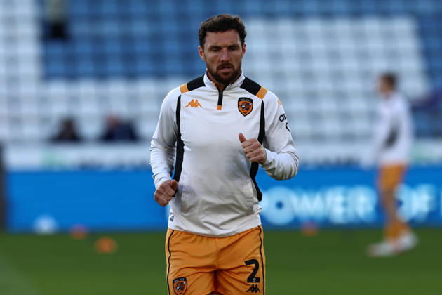 Leicester City v Hull City, EFL Sky Bet Championship Hull City defender Lewie Coyle (2) warms up before the EFL Sky Bet Championship match between Leicester City and Hull City at the King Power Stadium, Leicester, UK on 21 April 2026. Leicester King Power Stadium Leicestershire UK Editorial use only DataCo restrictions apply See www.football-dataco.com , Copyright: xJohnxMallettx PSI-24111-0019