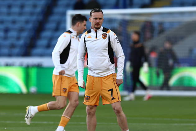 Leicester City v Hull City, EFL Sky Bet Championship Hull City forward Liam Millar (7) warms up before the EFL Sky Bet Championship match between Leicester City and Hull City at the King Power Stadium, Leicester, UK on 21 April 2026. Leicester King Power Stadium Leicestershire UK Editorial use only DataCo restrictions apply See www.football-dataco.com , Copyright: xJohnxMallettx PSI-24111-0021