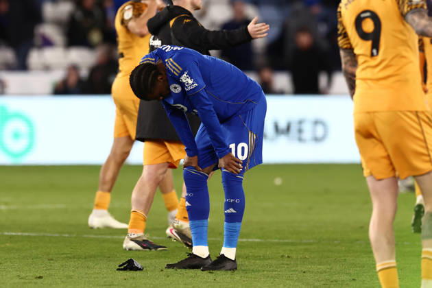 Leicester City v Hull City, EFL Sky Bet Championship Leicester City forward Stephy Mavididi (10) at the end of the EFL Sky Bet Championship match between Leicester City and Hull City at the King Power Stadium, Leicester, UK on 21 April 2026. Leicester King Power Stadium Leicestershire UK Editorial use only DataCo restrictions apply See www.football-dataco.com , Copyright: xJohnxMallettx PSI-24111-0077