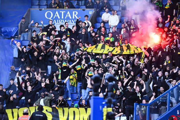 FOOTBALL : Paris Saint Germain vs FC Nantes - Ligue 1 - JournÃ e 26 - 22 04 2026 Supporters du FC Nantes - Ambiance ParisFrance  Copyright: xBaptistexAutissierx
