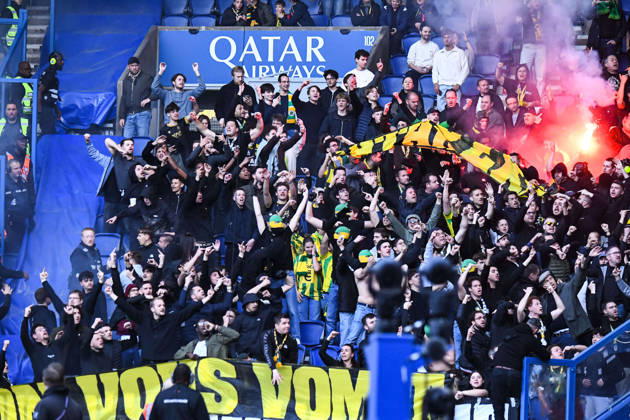 FOOTBALL : Paris Saint Germain vs FC Nantes - Ligue 1 - JournÃ e 26 - 22 04 2026 Supporters du FC Nantes - Ambiance ParisFrance  Copyright: xBaptistexAutissierx