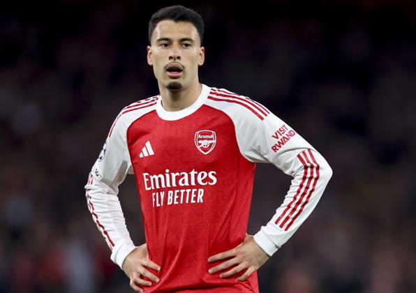 Arsenal FC v Sporting Clube de Portugal - UEFA Champions League 2025 26 Quarter-Final Second Leg Gabriel Martinelli of Arsenal in action during the UEFA Champions League 2025 26 Quarter-Final Second Leg match between Arsenal FC and Sporting Clube de Portugal at Arsenal Stadium on April 15, 2026 in London, England. WARNING! This Photograph May Only Be Used For Newspaper And Or Magazine Editorial Purposes. May Not Be Used For Publications Involving 1 player, 1 Club Or 1 Competition Without Written Authorisation From Football DataCo Ltd. For Any Queries, Please Contact Football DataCo Ltd on +44 (0) 207 864 9121 London Arsenal Stadium England United Kingdom Copyright: xAllstarxPicturexLibraryxLtdx