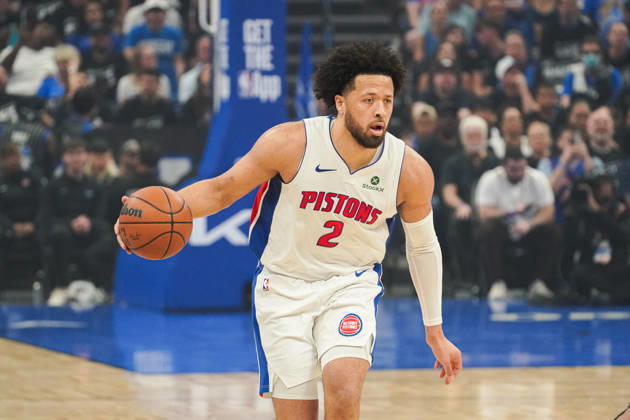 Detroit Pistons at Orlando Magic, Orlando, Florida, USA Orlando, Florida, USA, April 25, 2026, Detroit Pistons guard Cade Cunningham 2 moving upcourt at the Kia Center. Copyright: xMartyxJean-Louisx