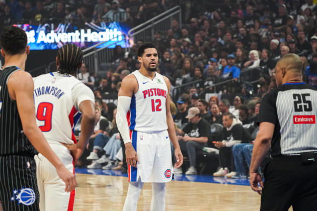 Detroit Pistons at Orlando Magic, Orlando, Florida, USA Orlando, Florida, USA, April 25, 2026, Detroit Pistons forward Tobias Harris 12 at the Kia Center. Copyright: xMartyxJean-Louisx