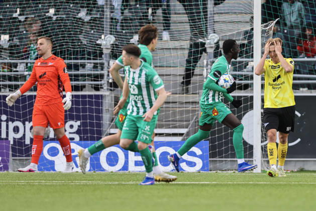 Eliteserien in football 2026 HamKam Start Hamar 20260426 HamKams Mame Niang celebrates the 1 1 goal during the elite series football match between HamKam and IK Start at Briskeby Stadium Photo Geir Olsen NTB undefined Hamar Norway EDITORIAL USE ONLY RESTRICTED USE FOR BETTING COMPANIES  Copyright: xGeirxOlsenx xNTBx