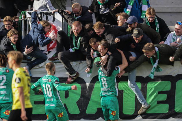 Eliteserien in football 2026 HamKam Start Hamar 20260426 HamKam s Markus Johnsgard celebrates the 2 1 goal during the elite series football match between HamKam and IK Start at Briskeby Stadium Photo Geir Olsen NTB undefined Hamar Norway EDITORIAL USE ONLY RESTRICTED USE FOR BETTING COMPANIES  Copyright: xGeirxOlsenx xNTBx