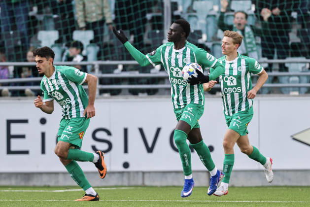 Eliteserien in football 2026 HamKam Start Hamar 20260426 HamKams Mame Niang celebrates the 1 1 goal during the elite series football match between HamKam and IK Start at Briskeby Stadium Photo Geir Olsen NTB undefined Hamar Norway EDITORIAL USE ONLY RESTRICTED USE FOR BETTING COMPANIES  Copyright: xGeirxOlsenx xNTBx