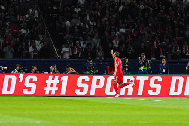 Goal celebration after scoring 0 1 from penalty kick Harry Kane FC Bayern Munich, 09 FRA, Paris St Germain vs FC Bayern Munich, Football, UEFA Champions League, Semi-final, 2025 2026 season, 28 04 2026 FRA, Paris St Germain vs FC Bayern Munich, Football, UEFA Champions League, Semi-final, 2025 2026 season, 28 04 2026 Paris Copyright: xEibner-Pressefoto MarcelxvonxFehrnx EP_MFN