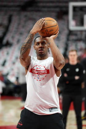 Toronto Raptors v Cleveland Cavaliers - NBA, Basketball Herren, USA Playoffs TORONTO, CANADA - MAY 1 : RJ Barrett of Toronto Raptors warms up ahead of the Game Six of the Eastern Conference First Round NBA Playoffs between Cleveland Cavaliers and Toronto Raptors at the Scotiabank Arena on May 1, 2026 in Toronto, Ontario, Canada. Mert Alper Dervis Anadolu Ontario Canada. Editorial use only. Please get in touch for any other usage. Copyright: x2026xAnadoluxMertxAlperxDervisx