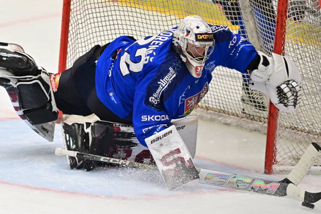 Czech Hockey Games, part of Euro Hockey tour series match Czech Republic vs. Switzerland in Ceske Budejovice, May 3, 2026. Czech Goalie Josef Korenar in action. (CTKxPhoto VaclavxPancer) CTKPhotoP2026050304334  CTKPhotoP2026050304334