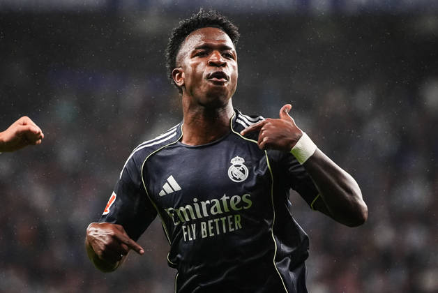 May 3, 2026, Barcelona, Spain, Spain: Vinicius Junior (Jr) of Real Madrid celebrates his goal during the LaLiga match between RCD Espanyol de Barcelona and Real Madrid CF at RCDE Stadium on May 03, 2026 in Barcelona, Spain. RCD Espanyol De Barcelona V Real Madrid CF - LaLiga - ZUMAm308 20260503_zsp_m308_053 Copyright: xMatthieuxMirvillex