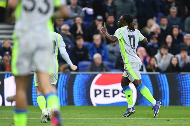 Jeremy Doku of Manchester City celebrates scoring their sides first goal Everton v Manchester City, Premier League, Football, Hill Dickinson Stadium, Liverpool , UK - 04 May 2026Liverpool Hill Dickinson Stadium United Kingdom EDITORIAL USE ONLY No use with unauthorised audio, video, data, fixture lists, club league logos or live services. Online in-match use limited to 120 images, no video emulation. No use in betting, games or single club league player publications. Copyright: xPhilxOldham Shutterstockx 16854616w