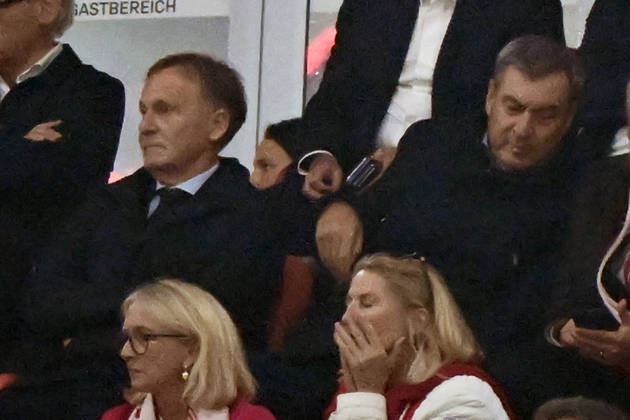 06 05 2026, xemx, Football UEFA Champions League 1 2 Final, FC Bayern Muenchen Paris St Germain v l Hans Joachim Watzke Markus Söder DFL DFB REGULATIONS PROHIBIT ANY USE OF PHOTOGRAPHS as IMAGE SEQUENCES and or QUASI VIDEO Muenchen