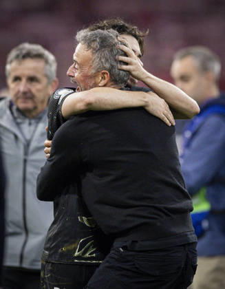 Munich, Germany 06th May 2026 Coach Luis Enrique PSG Vitinha Paris FC Bayern Munich Paris Saint Germain 06 05 2026