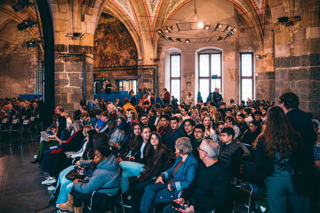 Germany, Aachen Presentation of the Charlemagne Youth Prize in the Coronation Hall in City Hall, supporting program Charlemagne Prize 2026 Award to Mario Draghi, overview before the award ceremony, guests from 27 countries in the European Union Copyright: xThiemoxRudolphx