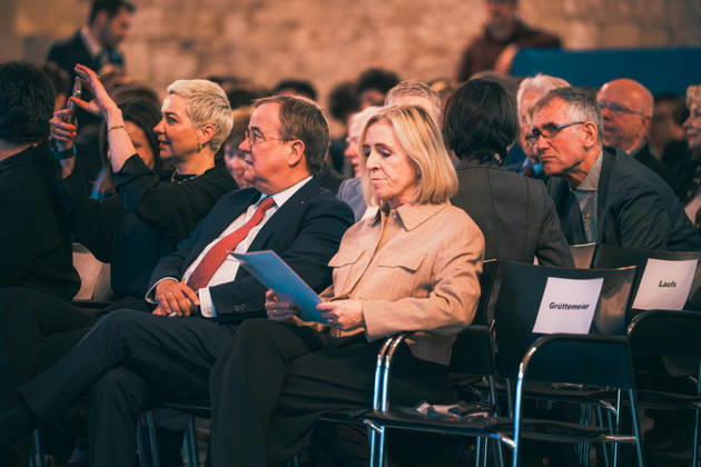 Germany, Aachen Presentation of the Charlemagne Youth Prize in the Coronation Hall in the Town Hall, supporting program Charlemagne Prize 2026 Award to Mario Draghi, Armin Laschet CDU , Chairman of the Charlemagne Prize Board of Directors, Member of the Bundestag, Chairman of the Foreign Affairs Committee, former Prime Minister of NRW, former CDU Chairman, Maria Kalesnikava Charlemagne Prize winner 2022 from Belarus, Deputy Chairwoman of the Charlemagne Prize Board of Directors Dr Angela Maas Copyright: xThiemoxRudolphx