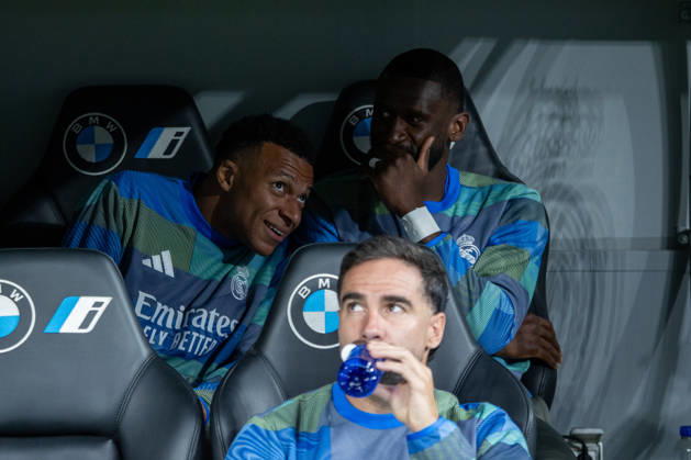 May 14, 2026, Madrid, Spain: Kylian MbappÃ of Real Madrid seen on the bench Substitutes during the EA SPORTS La Liga 2025-2026 match between Real Madrid and Real Oviedo, played at the Santiago BernabÃ u Stadium. Final score: Real Madrid 2 - Real Oviedo 0 Madrid Spain - ZUMAs197 20260514_aaa_s197_448 Copyright: xDavidxCanalesx