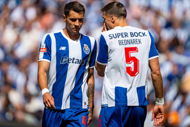 Jakub Kiwior and Jan Bednarek seen during Liga Portugal game between teams of FC Porto and CD Santa Clara at Estadio do Dragao (Kazimierz Koper Ball Raw Images) Porto Estadio do Dragao Portugal Copyright: xKazimierzxKoperx KAZ_POR_STA_2526-28