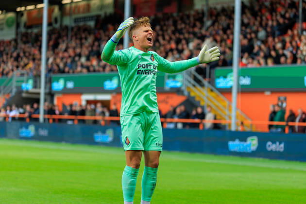 2026-05-17 FC Volendam v SC Telstar - Dutch Eredivisie VOLENDAM, NETHERLANDS - MAY 17: Goalkeeper Ronald Koeman Jr. of Telstar during the Dutch Eredivisie match between FC Volendam and SC Telstar at Kras Stadion on May 17, 2026 in Volendam, Netherlands. Volendam Kras Stadion Netherlands Content not available for redistribution in The Netherlands directly or indirectly through any third parties. Copyright: xMarcelxvanxPlateringenx