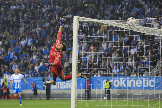May 17, 2026, Craiova, Romania, Superliga Season 2025-2026, Play-Off, Stage 9, Universitatea Craiova vs FC Universitatea Cluj, Ion Oblemenco stadium, Craiova, Romania 1 Stefan Lefter wih a acrobatic save