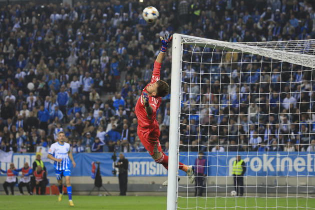 May 17, 2026, Craiova, Romania, Superliga Season 2025-2026, Play-Off, Stage 9, Universitatea Craiova vs FC Universitatea Cluj, Ion Oblemenco stadium, Craiova, Romania 1 Stefan Lefter wih a acrobatic save