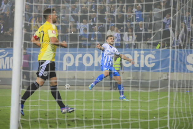 May 17, 2026, Craiova, Romania, Superliga Season 2025-2026, Play-Off, Stage 9, Universitatea Craiova vs FC Universitatea Cluj, Ion Oblemenco stadium, Craiova, Romania 5 Anzor Mekvabishvili scors his side fourth goal
