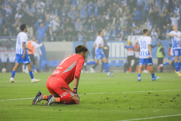 May 17, 2026, Craiova, Romania, Superliga Season 2025-2026, Play-Off, Stage 9, Universitatea Craiova vs FC Universitatea Cluj, Ion Oblemenco stadium, Craiova, Romania 1 Stefan Lefter upset after conceding fourth goal