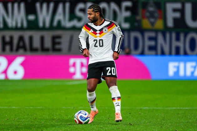 UEFA European Qualifiers World Cup Qualifiers 25 26 Germany Slovakia on 17 11 2025 at the Red Bull Arena in Leipzig Serge Gnabry Germany 20 on the ball MH