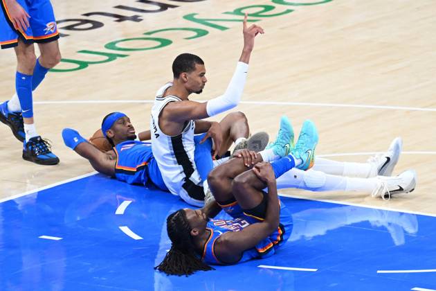 Wembanyama Victor BASKET CHPT NBA 2026 OKLAHOMA CITY THUNDER SAN ANTONIO SPURS 122 113 PAYCOM CENTER OKLAHOMA CITY UNITED STATES 21 05 2026 REAU ALEXIS OKLAHOMA CITY PAYCOM CENTER GermanyxJapanxUKxFrancexBelgiumxOUT Copyright: xREAUxALEXISx