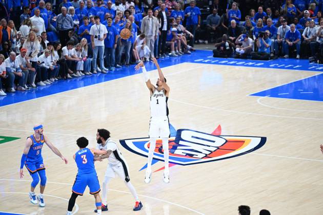 Wembanyama Victor BASKET CHPT NBA 2026 OKLAHOMA CITY THUNDER SAN ANTONIO SPURS 122 113 PAYCOM CENTER OKLAHOMA CITY UNITED STATES 21 05 2026 REAU ALEXIS OKLAHOMA CITY PAYCOM CENTER GermanyxJapanxUKxFrancexBelgiumxOUT Copyright: xREAUxALEXISx