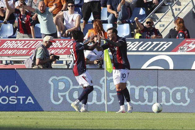 FOOTBALL - Serie A - Bologna FC vs Inter Milan - FC Internazionale Photo by IPA ABACAPRESS.COM85002888 - Federico Bernardeschi of Bologna FC celebrates after scoring during Bologna FC vs FC Inter, 38th Serie A Enilive 2025-26 game at Renato dall Ara stadium in Bologna (BO), Italy, on May 23, 2026. Bologna Italy  Copyright: xIPAxSport ABACAx