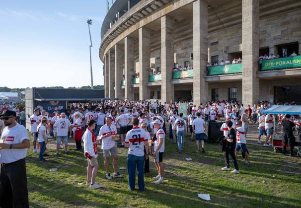 Soccer, Men, Season 2025 2026, 83 DFB Cup Final, FC Bayern Munich VfB Stuttgart 3 0 , Fans of VfB at the Olympiastadion, 23 05 2026, Copyright: xMatthiasxKochx