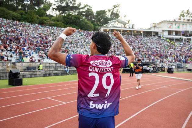 Sporting CP vs SCU Torreense in Oeiras - 24 May 2026 Luis Quintero of SCU Torreense celebrates a goal during the Portuguese Cup 2025 2026 - Final match between Sporting CP and SCU Torreence at Estadio Nacional. (Final score: Sporting CP 1 - 2 SCU Torreense) Oeiras Portugal Copyright: xHenriquexCasinhasx xSOPAxImagesx HCASINHAS_24052026_SPORTINGCP_VS_SCUTORREENSE_032