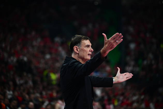 EuroLeague Basketball Final 4 - Champions Game, Olympiacos Piraeus vs Real Madrid - Georgios Bartzokas, Head Coach of Olympiacos Piraeus during the 2026 EuroLeague Championship Game Olympiacos Piraeus vs Real Madrid at Telekom Center Athens on May 24, 2026 in Athens, Greece. ATHENS Greece Copyright: xOnexInchxProductionsx 6981969