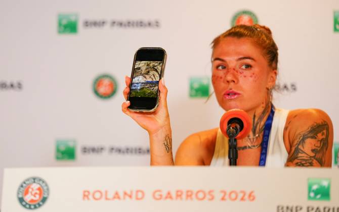 Tennis, French Open, Tag 3, Pressekonferenz mit Oleksandra Olijnykowa