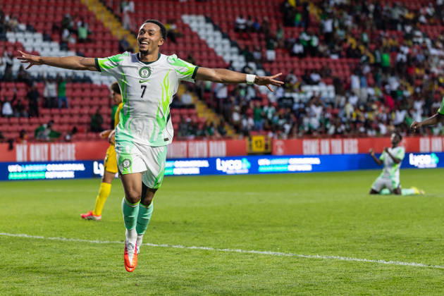 Nigeria v Zimbabwe, Unity Cup London 2026 GOAL 1-0.Nigeria forward Femi Azeez (7) celebrates after scoring a goal during the Unity Cup London 2026 match between Nigeria and Zimbabwe at The Valley, London, UK on 26 May 2026. London The Valley Greater London UK Editorial use only , Copyright: xToyinxOshodix PSI-24339-0027