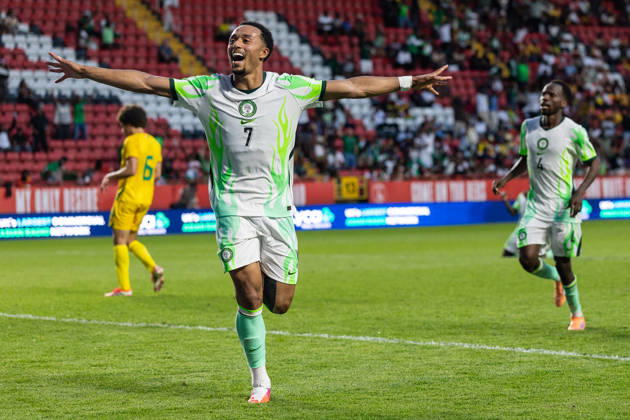 Nigeria v Zimbabwe, Unity Cup London 2026 GOAL 1-0.Nigeria forward Femi Azeez (7) celebrates after scoring a goal during the Unity Cup London 2026 match between Nigeria and Zimbabwe at The Valley, London, UK on 26 May 2026. London The Valley Greater London UK Editorial use only , Copyright: xToyinxOshodix PSI-24339-0028