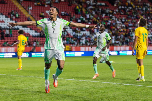 Nigeria v Zimbabwe, Unity Cup London 2026 GOAL 1-0.Nigeria forward Femi Azeez (7) celebrates after scoring a goal during the Unity Cup London 2026 match between Nigeria and Zimbabwe at The Valley, London, UK on 26 May 2026. London The Valley Greater London UK Editorial use only , Copyright: xToyinxOshodix PSI-24339-0029