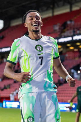 Nigeria v Zimbabwe, Unity Cup London 2026 GOAL 1-0.Nigeria forward Femi Azeez (7) celebrates after scoring a goal during the Unity Cup London 2026 match between Nigeria and Zimbabwe at The Valley, London, UK on 26 May 2026. London The Valley Greater London UK Editorial use only , Copyright: xToyinxOshodix PSI-24339-0048