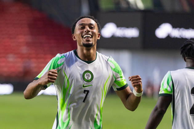 Nigeria v Zimbabwe, Unity Cup London 2026 GOAL 1-0.Nigeria forward Femi Azeez (7) celebrates after scoring a goal during the Unity Cup London 2026 match between Nigeria and Zimbabwe at The Valley, London, UK on 26 May 2026. London The Valley Greater London UK Editorial use only , Copyright: xToyinxOshodix PSI-24339-0051