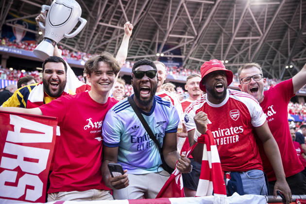 Football: Finale EUFA Champions League 2025-2026 - Paris Saint Germanin (PSG) V Arsenal - Puskas ArÃ na de Budapest Hongrie - 30 05 2026 Ambiance avec les supporters de l Ã quipe de Arsenal  Copyright: xElyxandroxCEGARRAx