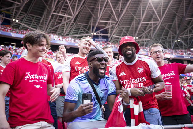 Football: Finale EUFA Champions League 2025-2026 - Paris Saint Germanin (PSG) V Arsenal - Puskas ArÃ na de Budapest Hongrie - 30 05 2026 Ambiance avec les supporters de l Ã quipe de Arsenal  Copyright: xElyxandroxCEGARRAx