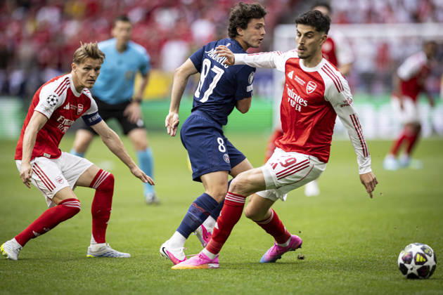 Football: Finale EUFA Champions League 2025-2026 - Paris Saint Germanin (PSG) V Arsenal - Puskas ArÃ na de Budapest Hongrie - 30 05 2026 Joao Neves 87 (Paris Saint-Germain)  Copyright: xelyxandroxcegarrax